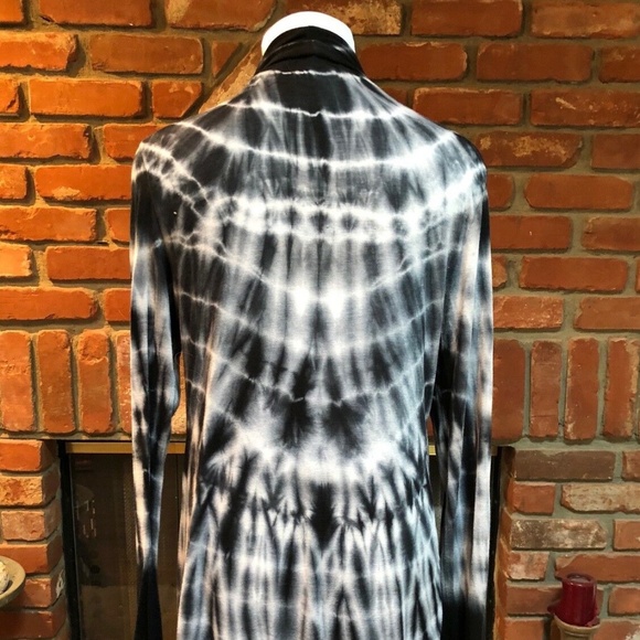 Tie Dye Navy Gray Draping Layering Thin Jacket - Picture 9 of 10